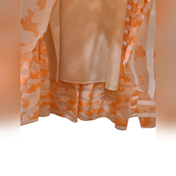 Anthropologie HD in Paris Trikala Dress, Neon Pink Orange Hi-Low, Sleeveless | M - Picture 8 of 11